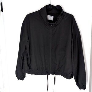 Old Navy Stretchtech Loose Cropped Jacket black full zip XL cinch waist